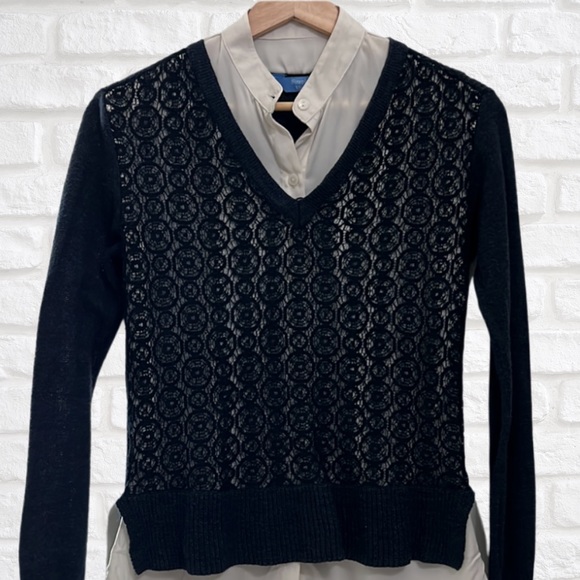 Simply Vera Vera Wang Mock-Layer Sweater in Navy Blue - Picture 12 of 12